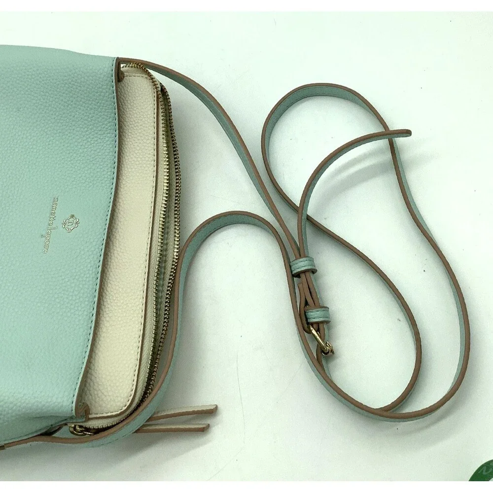 Nanette Lepore Ayanna Crossbody Ice Blue Purse Bag Zip Top Pocketbook Colorblock